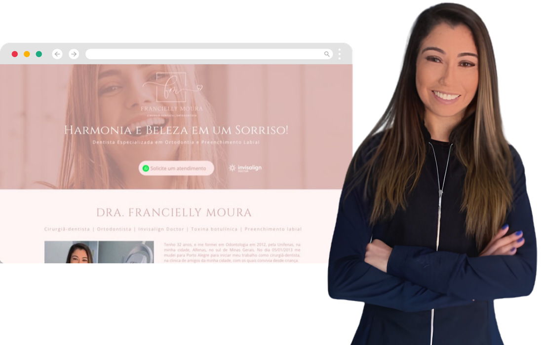 Site da Dra. Francielly Moura, entregue pela Proffi