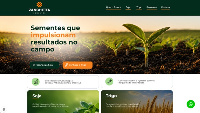 Site da Zanchetta Sementes